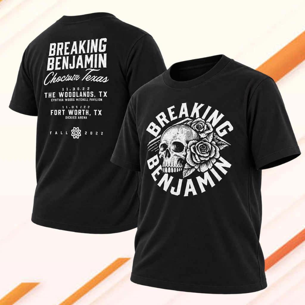 Breaking Benjamin Fall Tour 2026 Choosin Texas Two Sided T-Shirt